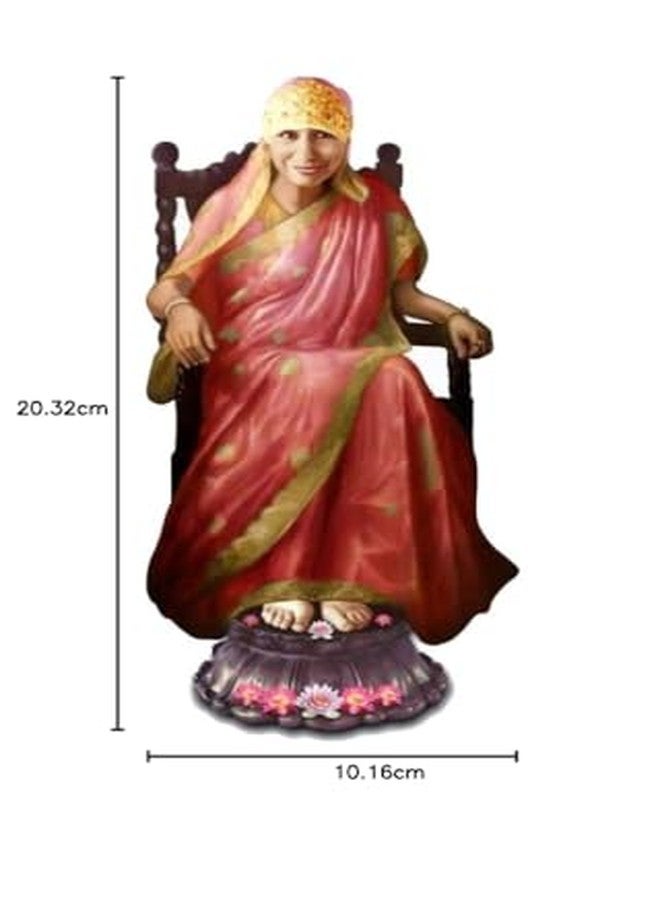 Vils Pondicherry The Holy Mother Divine Holy Blessing Wood & Plastic Photo Frame Cutout with Backstand for Pooja/Gift (4 inch X 8 inch) - Image 4